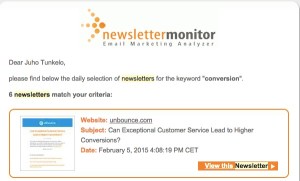Newsletter monitor will alert you whenever the keywords you specified appear in newsletters they monitor... cool or what?